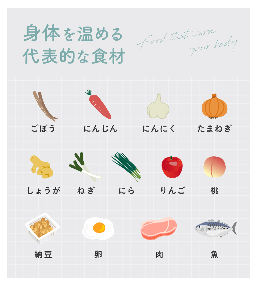 身体を温める代表的な食材