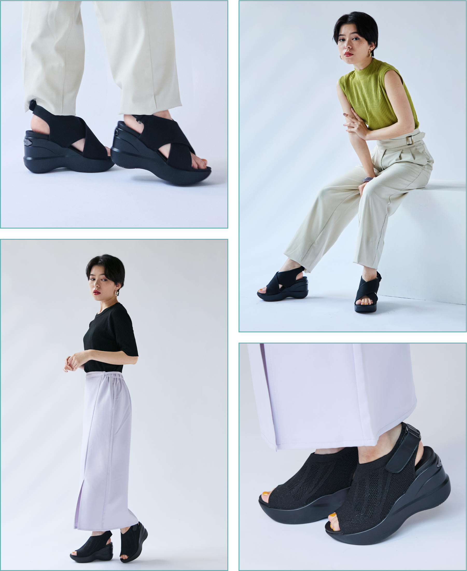 orMOREヒールアップサンダル着用