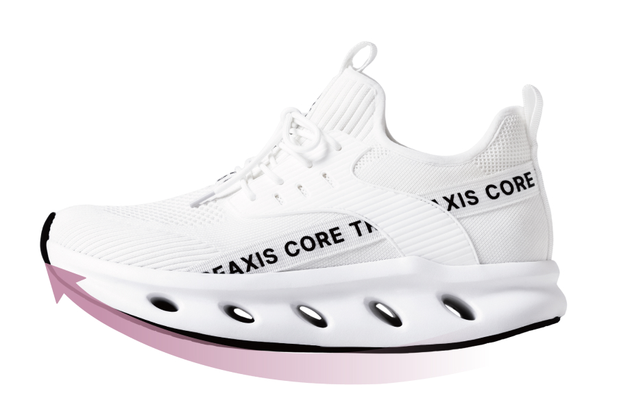 あえて不安定な船底型にすることで、通常、外側に逃げがちな重心を内側で受け止めることで、体は無意識にバランスを取ろうとします。