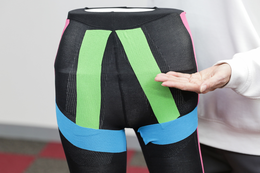 リズムを整える黄緑テープ