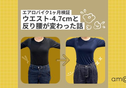 エアロバイク1ヶ月検証_ウエスト-4.7cmと反り腰が変わった話