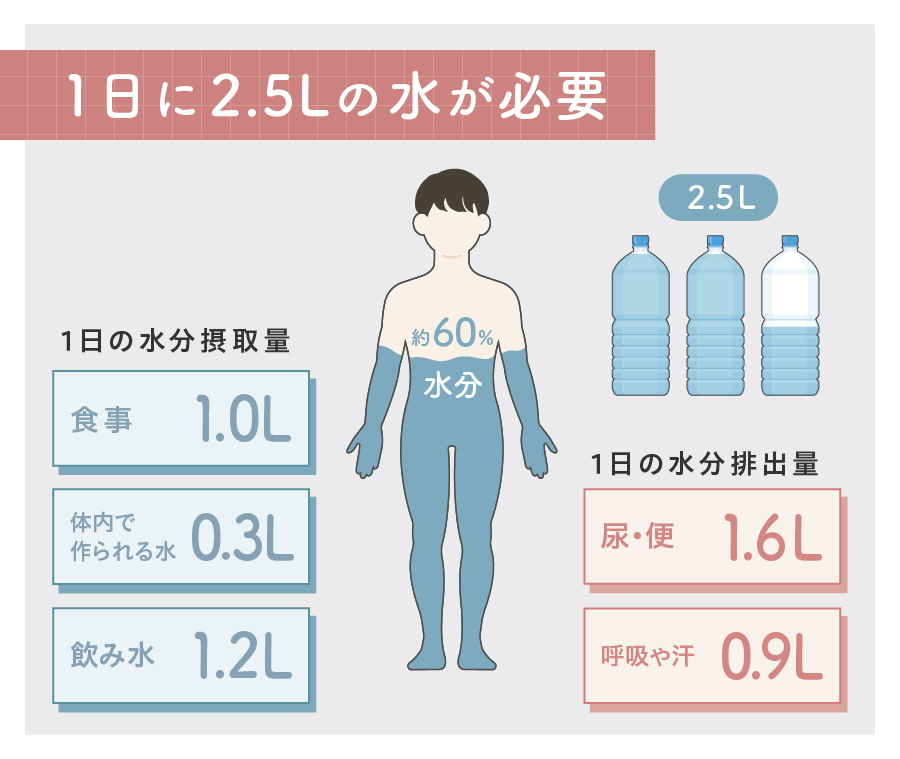 水分摂取はこまめに