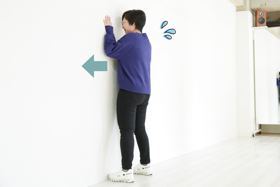 NG！身体が前に倒れる