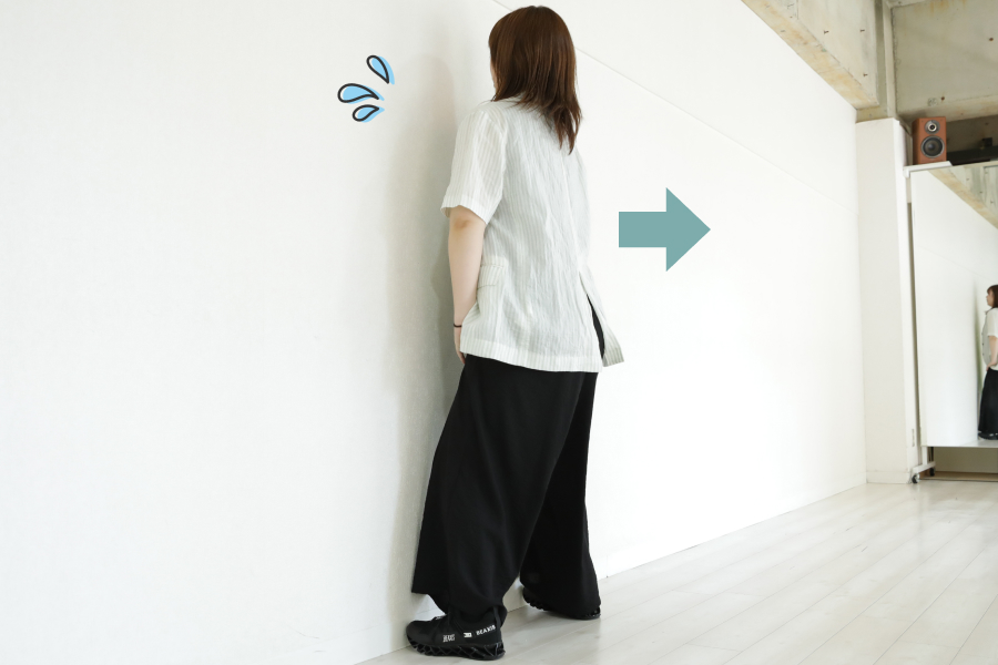 NG！身体が後ろに倒れる