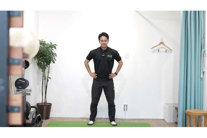 レベル2.スクワット(足首・膝・股関節を動かす)